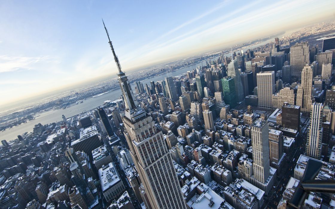 New York Buildings Skyscrapers Winter Wallpaper