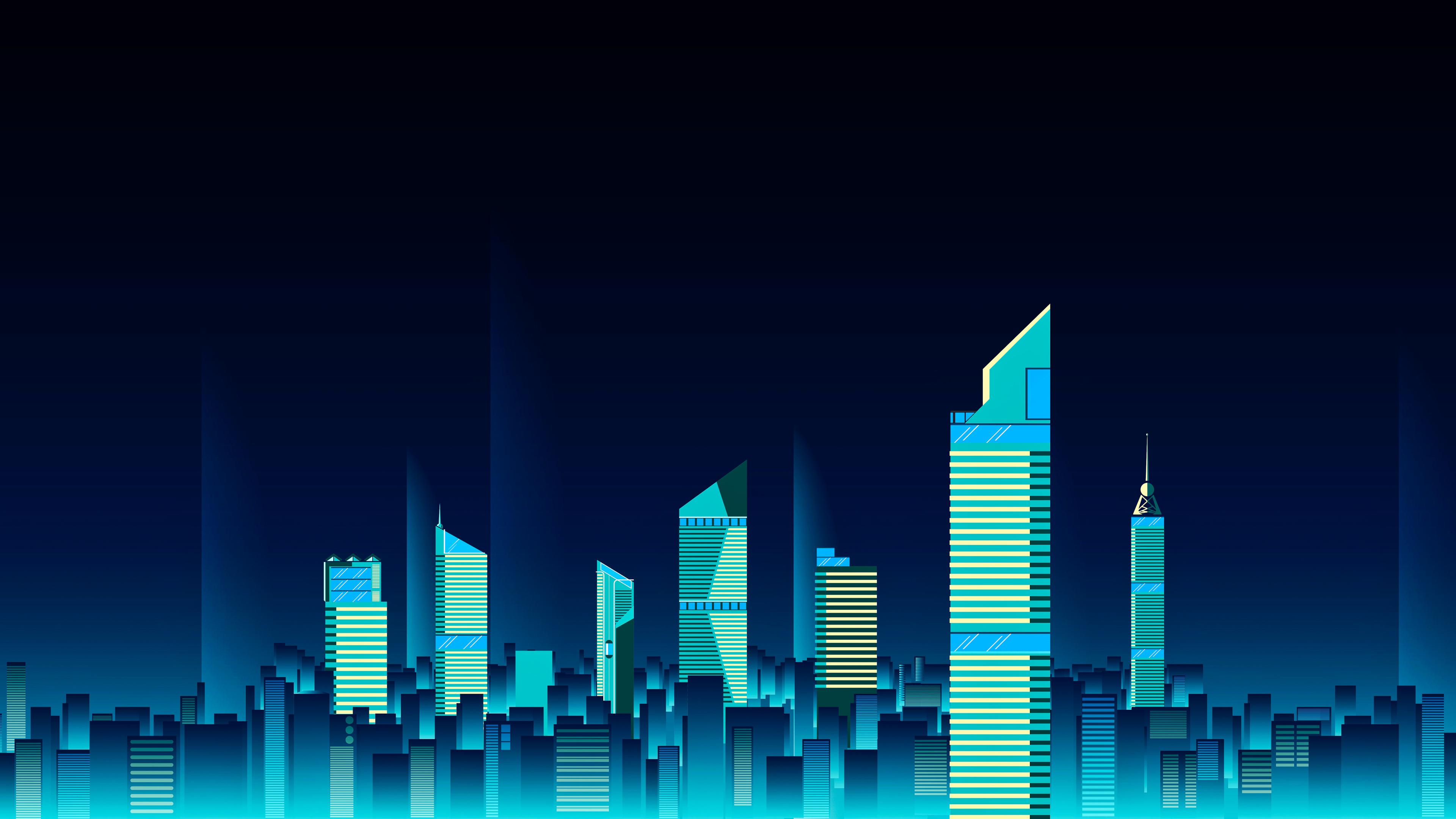 Digital City 4K wallpaper