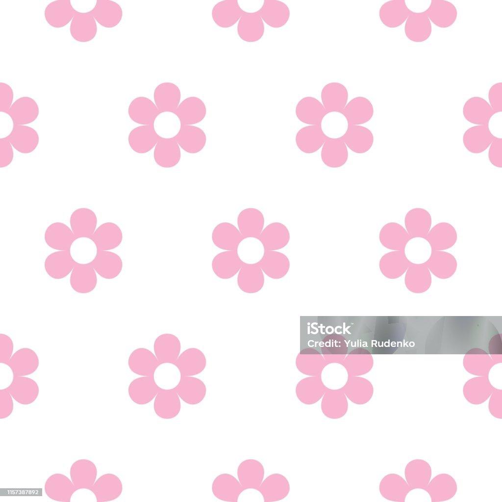 Seamless Pattern With Cute Pink Flowers Seamless Pattern Can Be