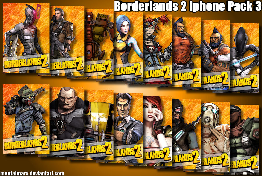 Borderlands 2 Iphone Pack 3   Iporange by mentalmars on