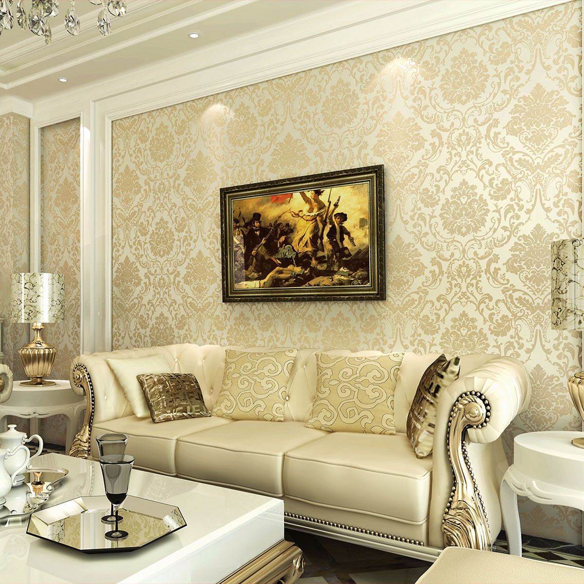 Elegant Living Room Wallpaper Design For Amazing Home Decoration
