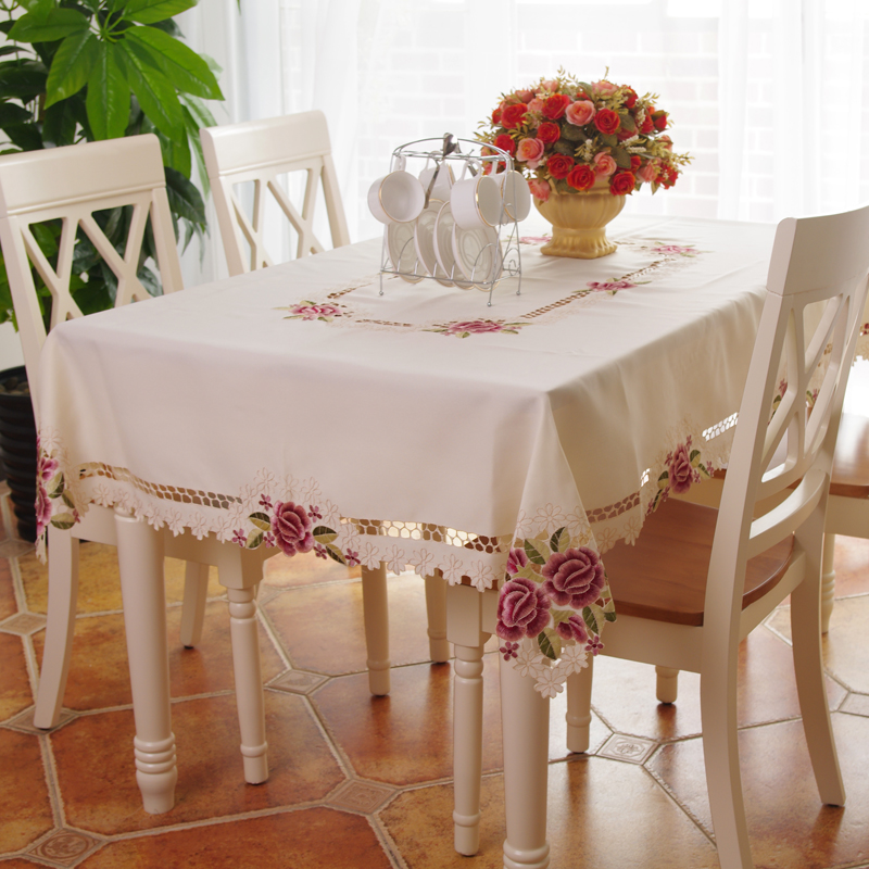 Dining Table Cloth Cover Coffee Tablecloth Red Flower