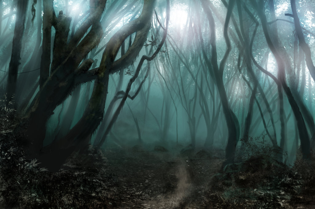 Scary Forest Cartoon Background Spooky Study By