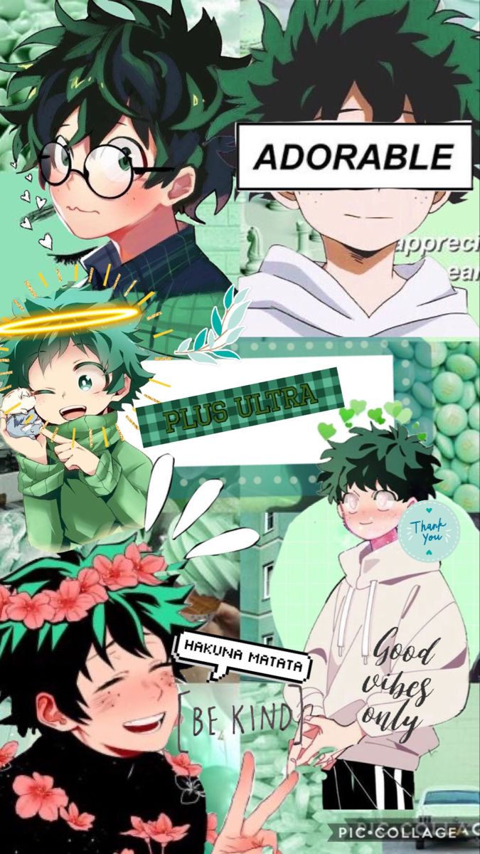 Izuku Midoriya Aesthetic Collage Wallpaper Hottest anime
