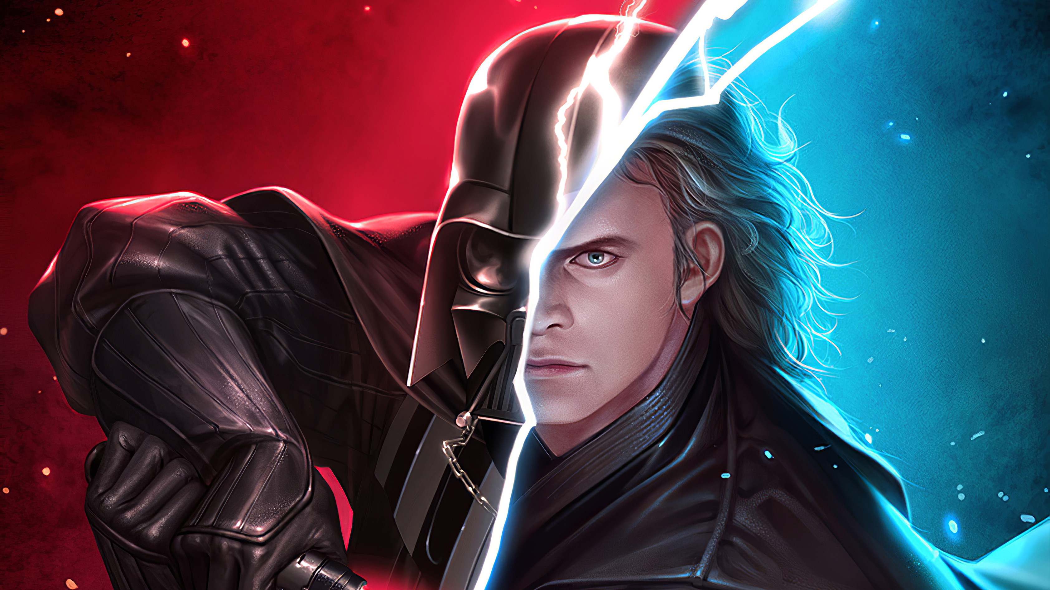 Darth Vader Split Art Laptop Full HD 1080p 4k Wallpaper Image Photos