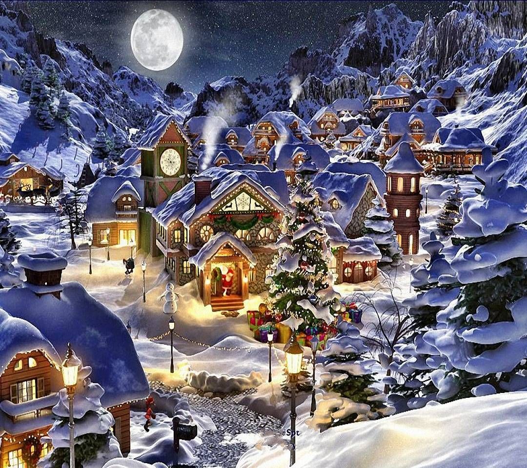 Christmas Town Wallpaper By C8