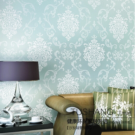 Quality Fabric Mural Paper Flocking Wallpaper Luxury 3d Embossed