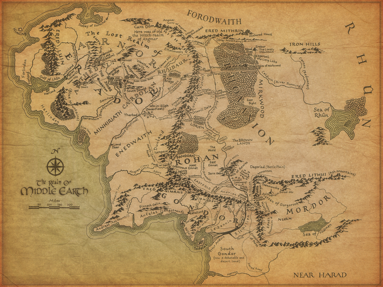 The Lord Of Rings Maps Middle Earth Wallpaper