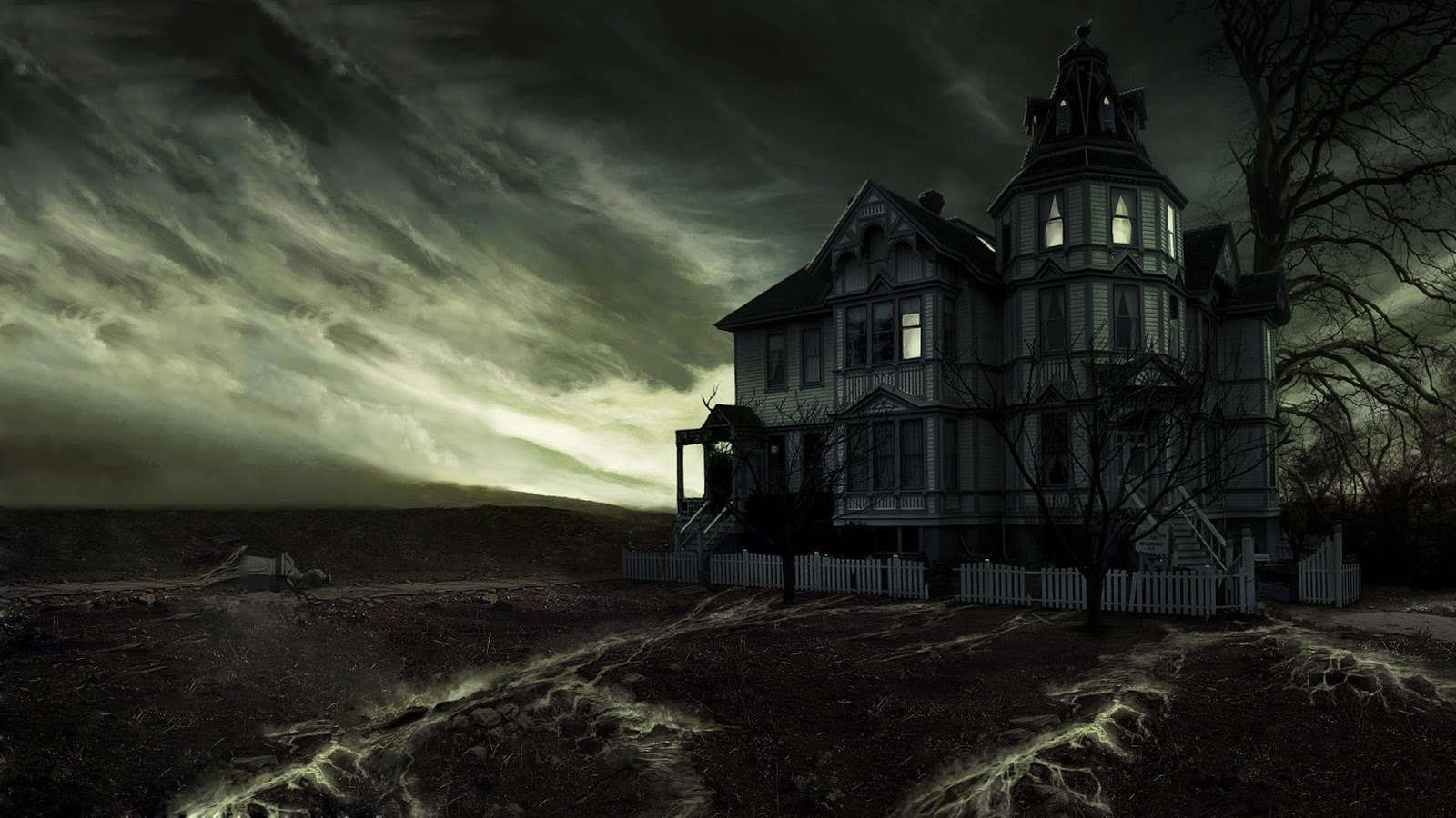 halloween scary pumpkin halloween scary red house wallpaper scary 1600x900