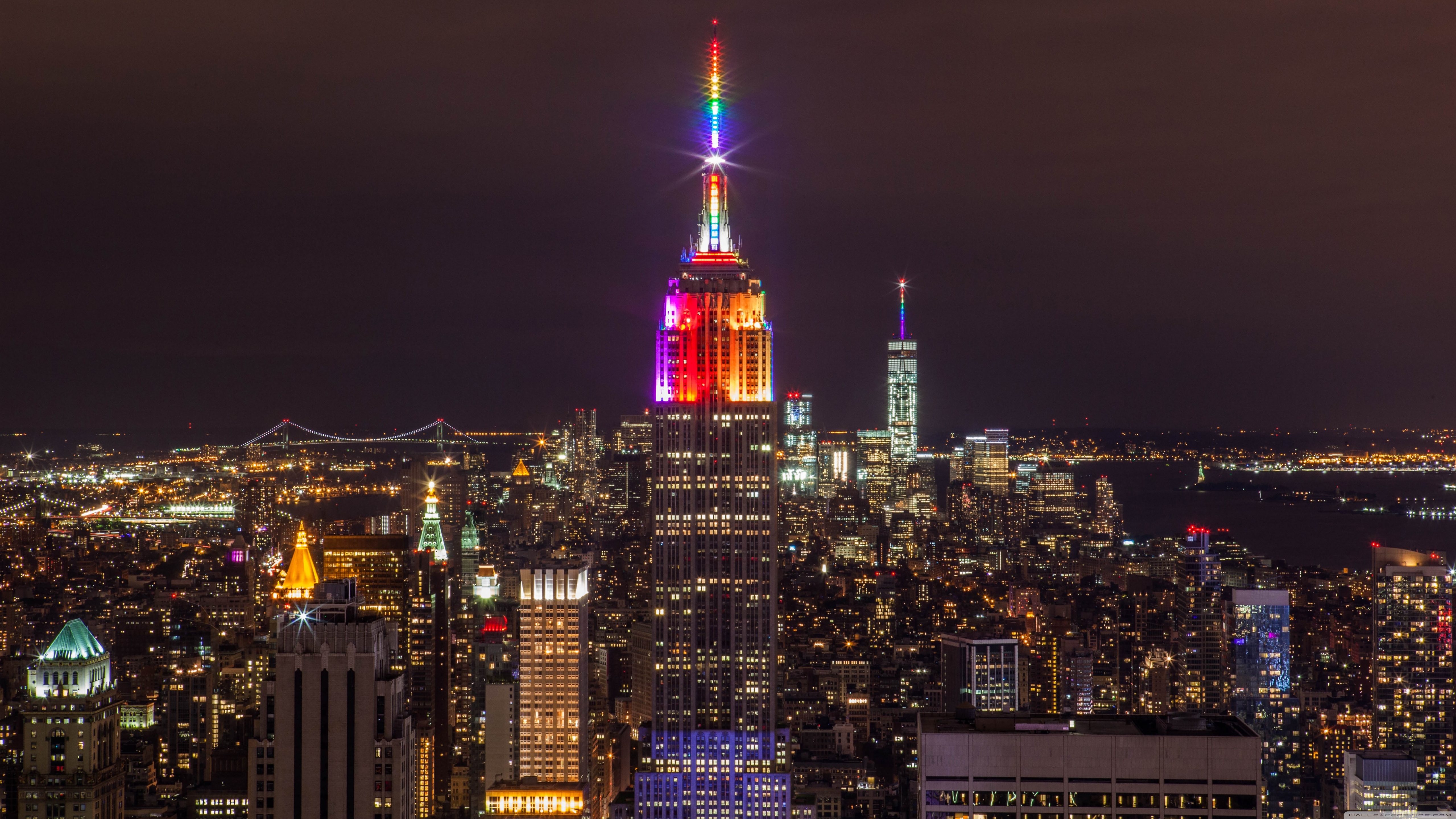 New York City Night Lights 4k HD Desktop Wallpaper For Ultra