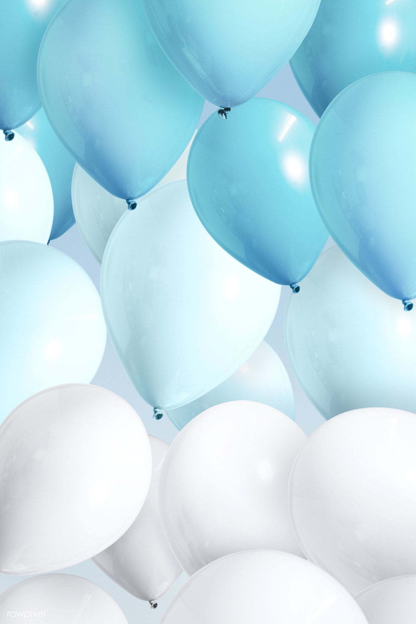Premium Illustration Of Pastel Blue Balloons Wallpaper