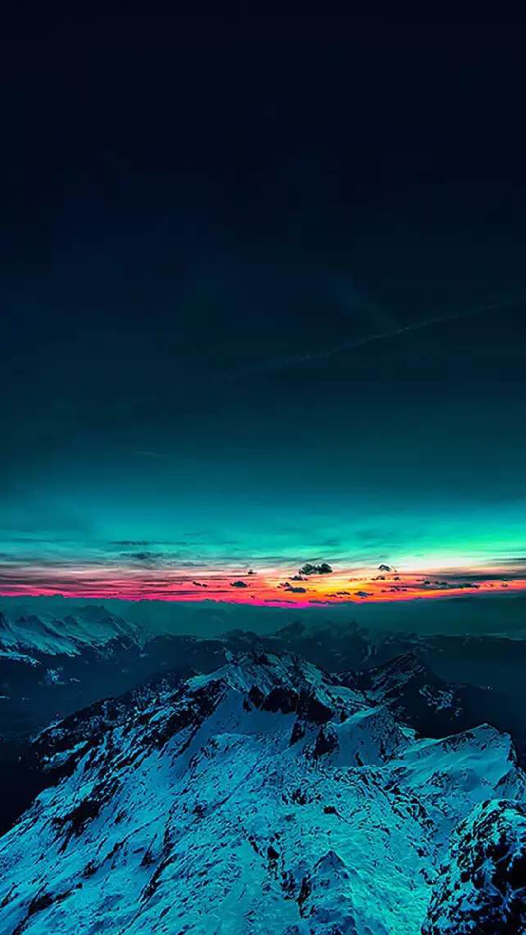 Sky On Fire Mountain Range Sunset iPhone Wallpaper