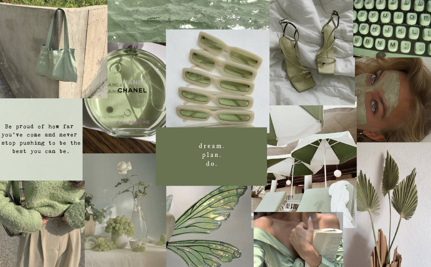 Pastel Green Aesthetic Laptop Wallpaper