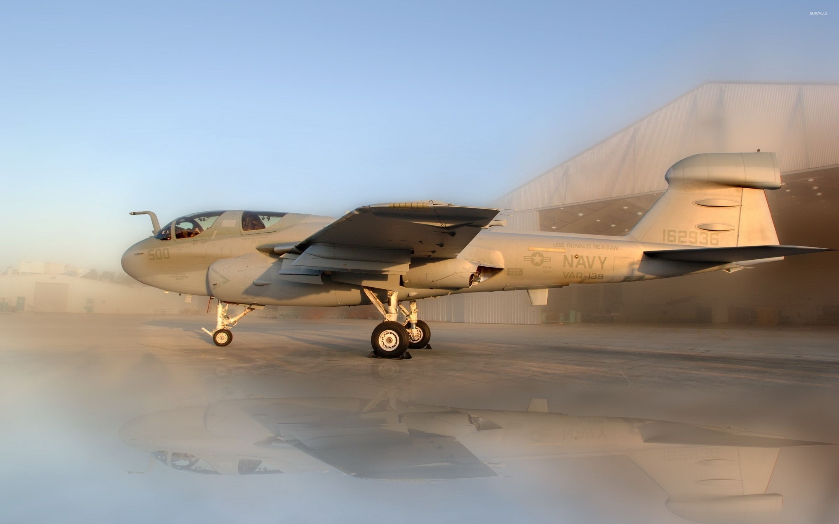 Northrop Grumman Ea 6b Prowler During A Sand Storm Wallpaper