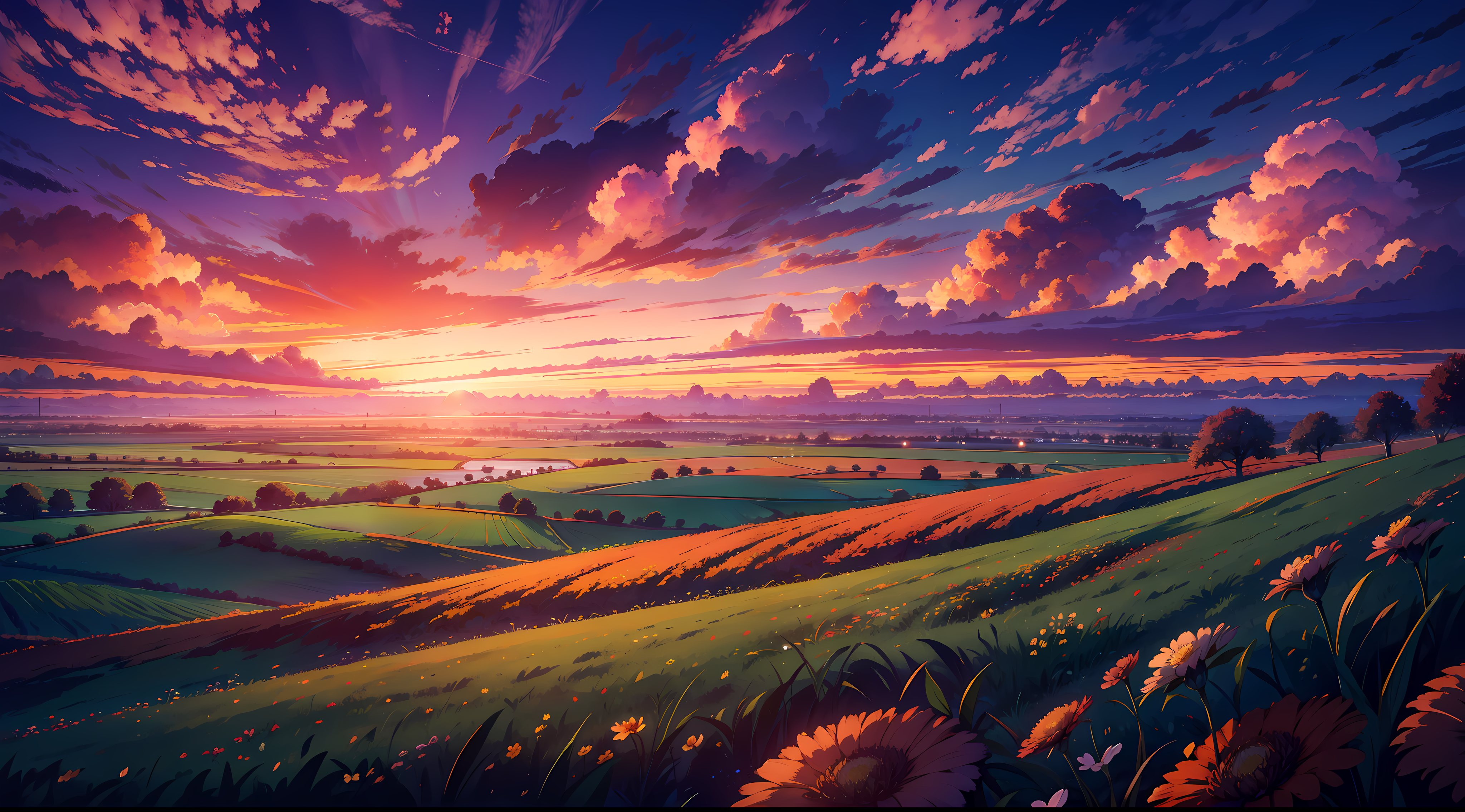 Anime sunset [2123 x 1195] : r/wallpapers