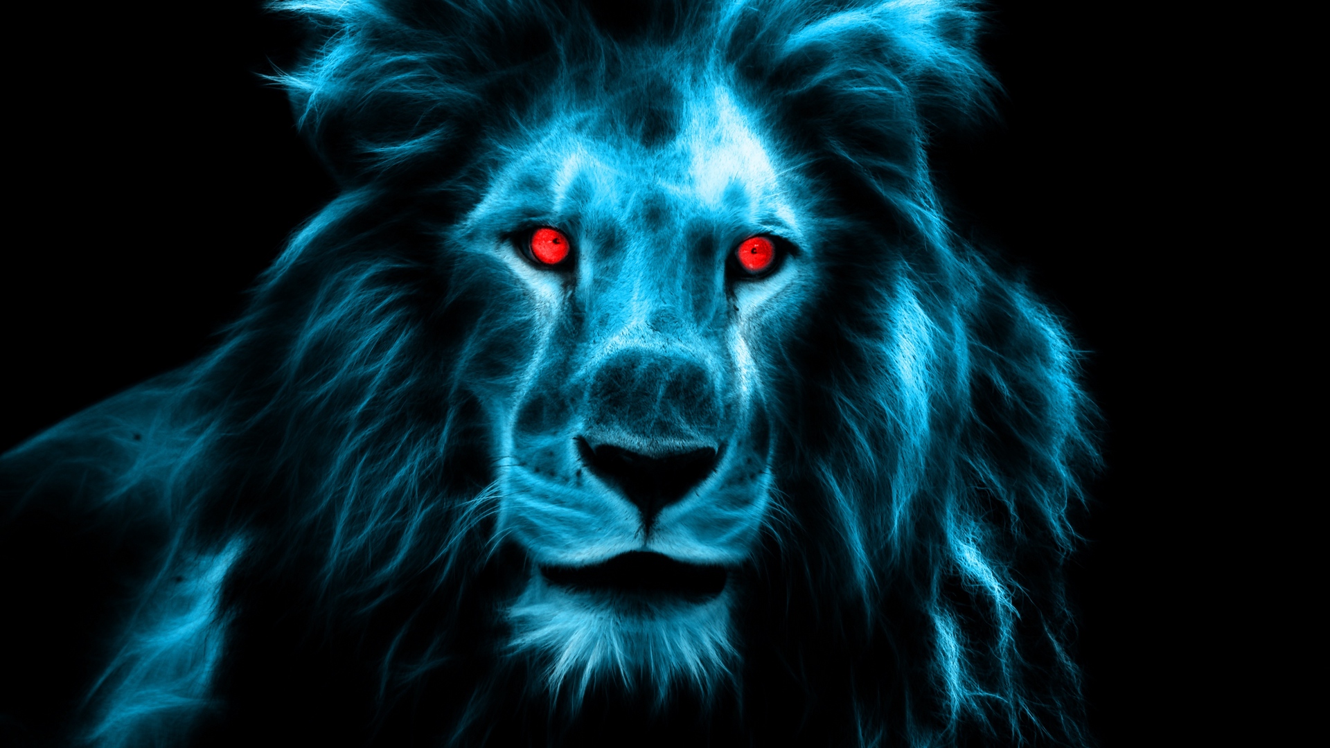 Wallpaper Lion Predator Big Cat Eyes Mane With Green