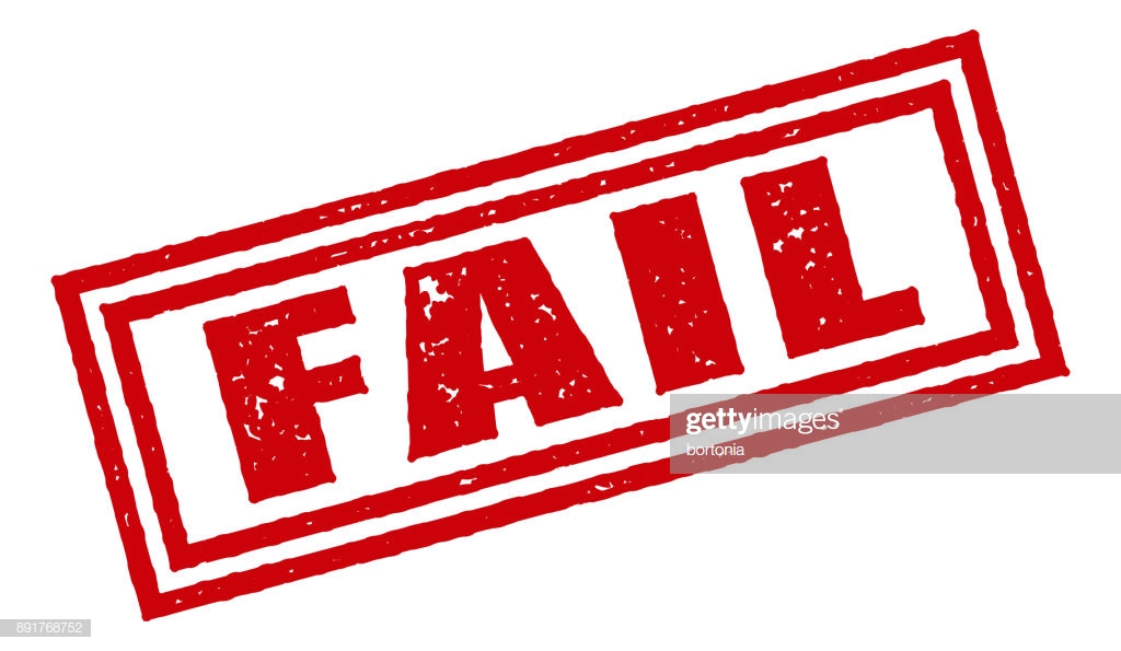 Fail Red Rubber Stamp Icon On Transparent Background High Res