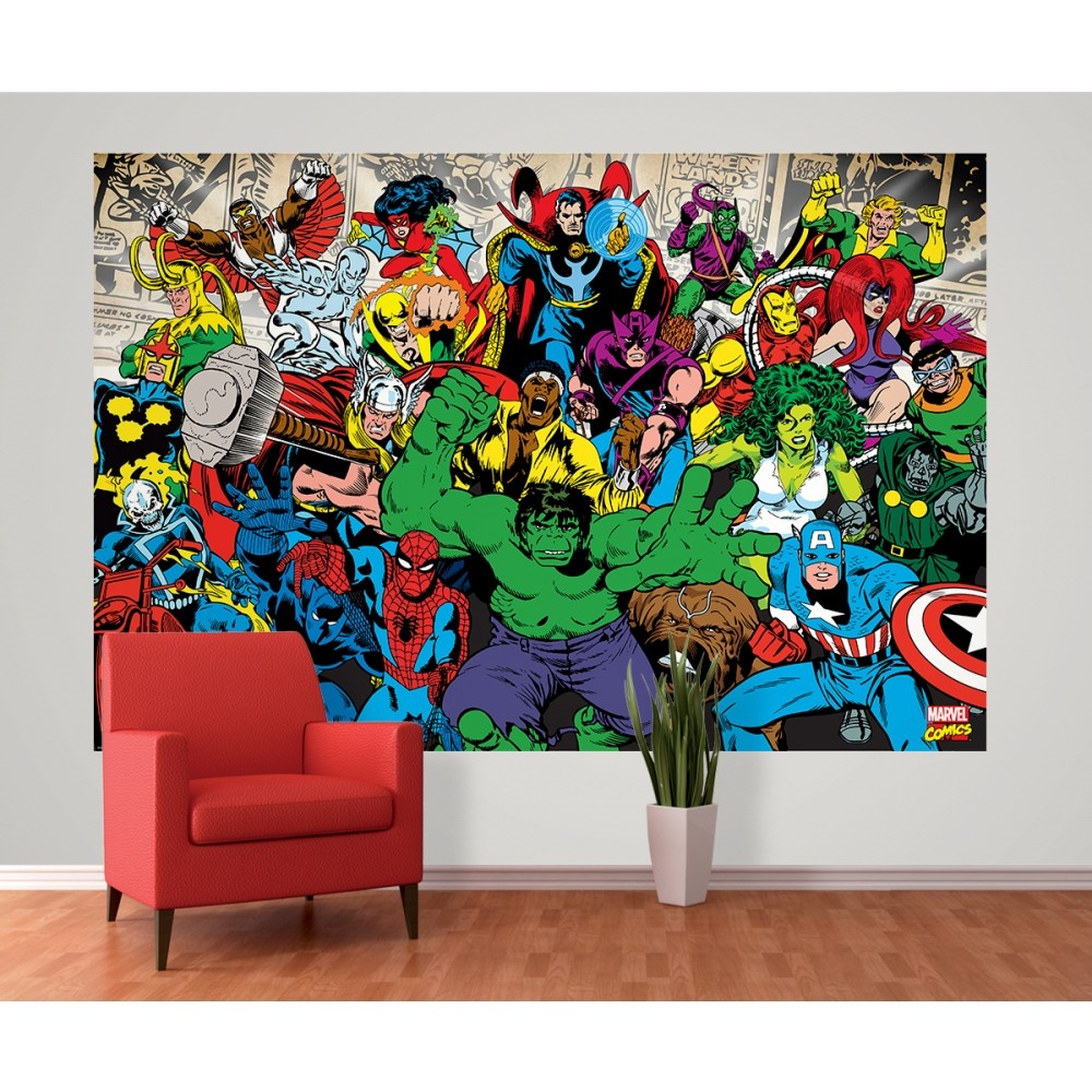 Marvel Avengers Hulk Ironman Spiderman Photo Wallpaper Mural 58m X