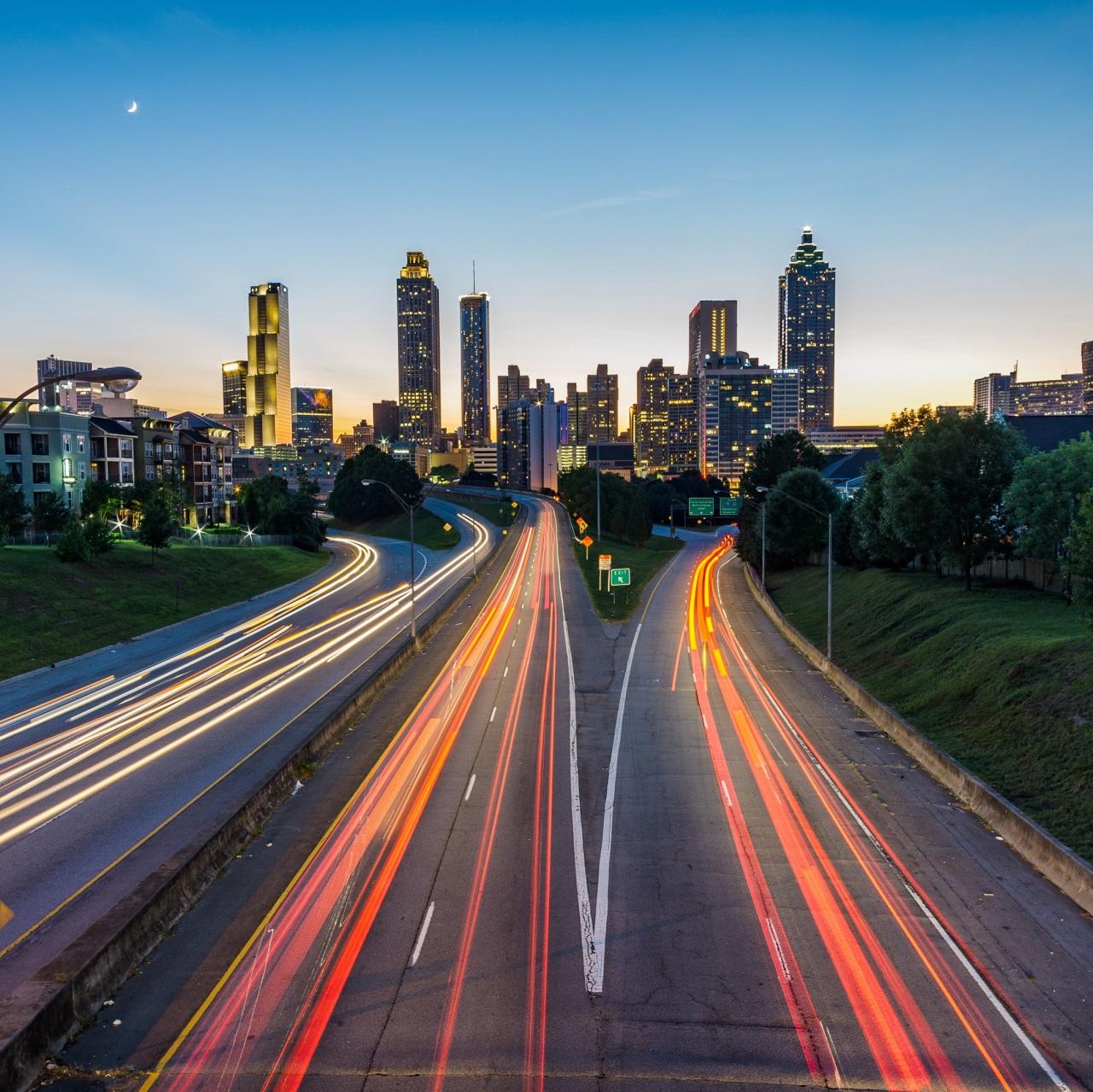 Wallpaper 4k Atlanta Usa Road Skyscrapers