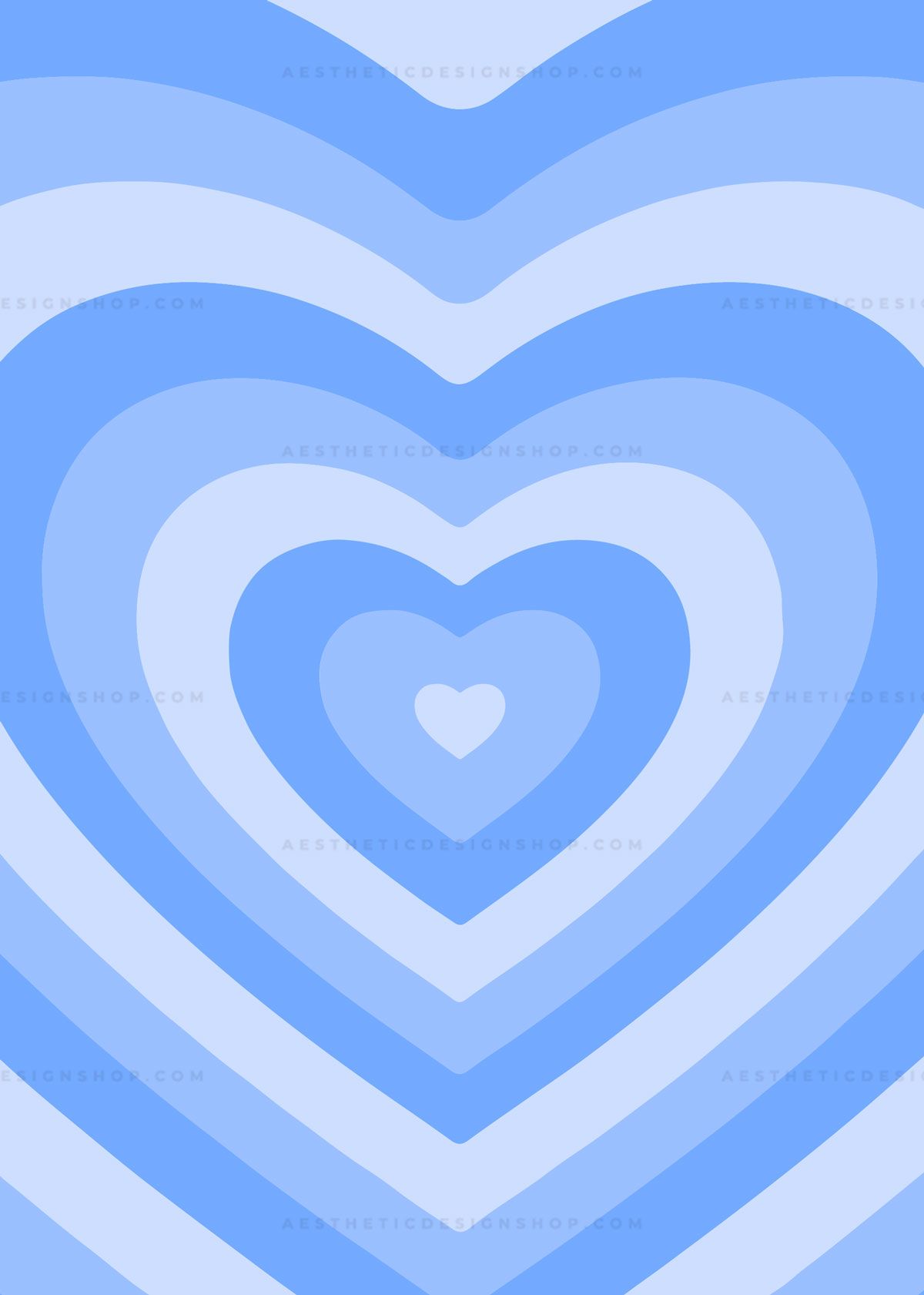 Blue Aesthetic Heart Background Wallpaper