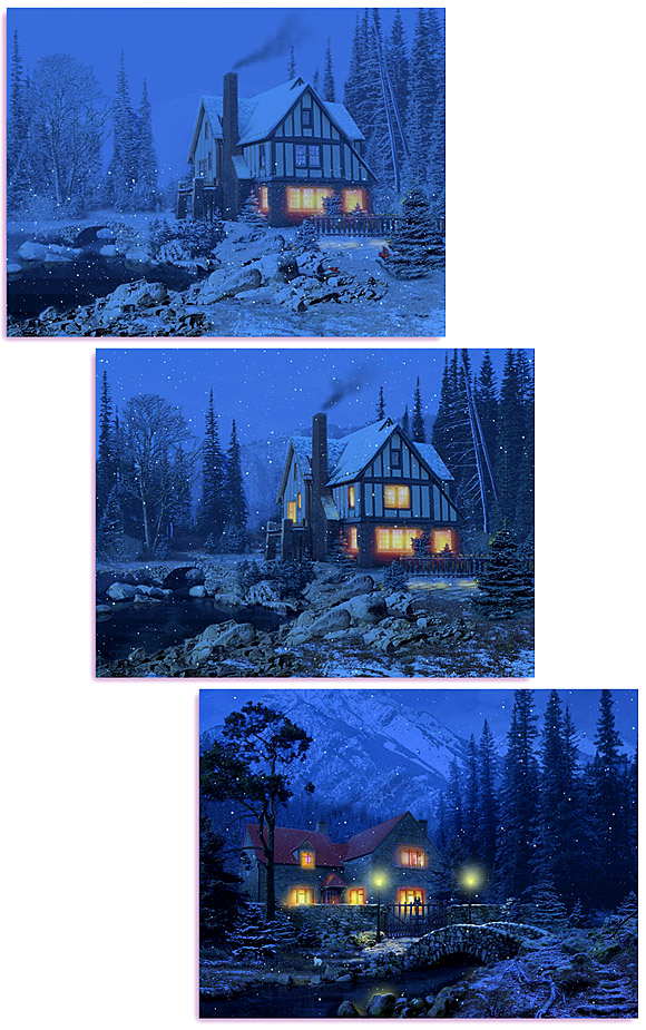 3d Snowy Cottage Animated Wallpaper Moving To