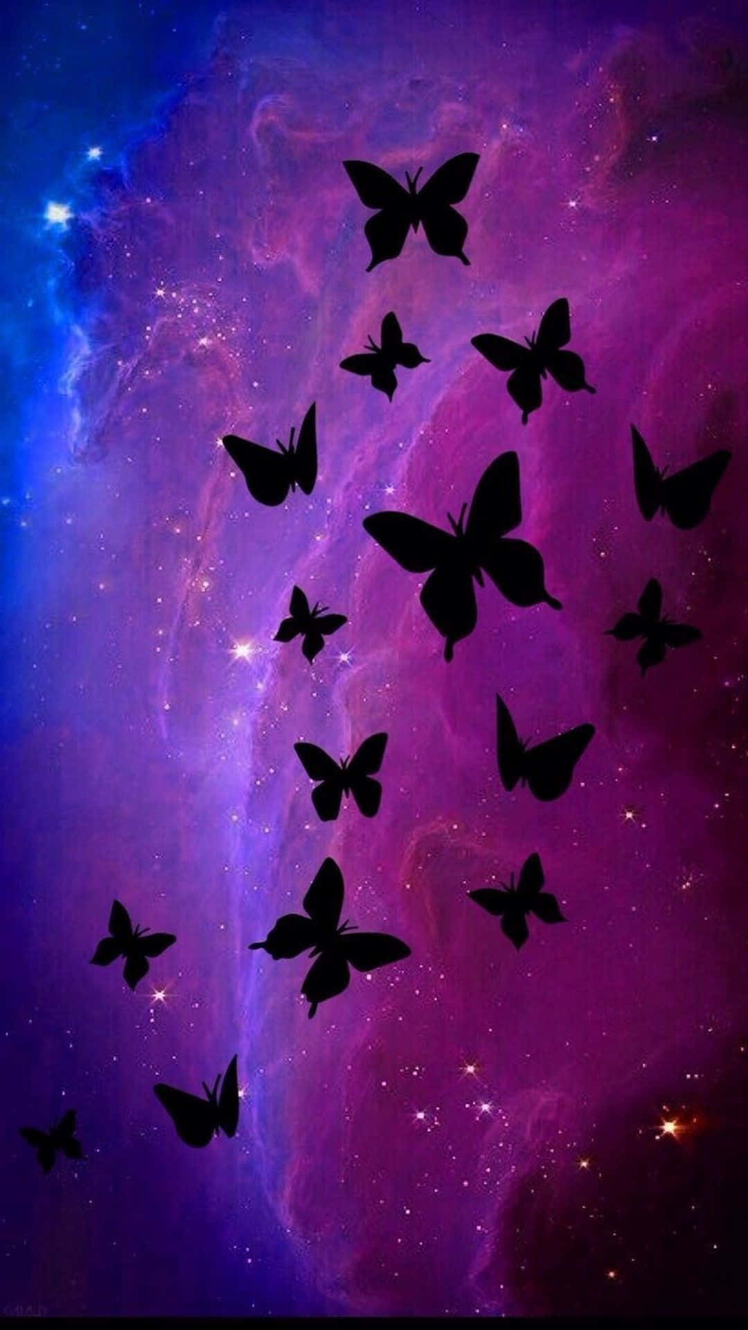 Enjoy The Beauty Of A Glitter Butterfly Wallpaper