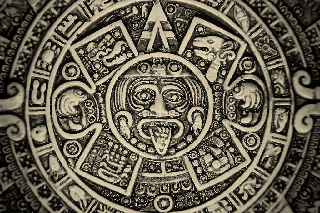 Aztec calendar stone detail Stock Photo  Alamy