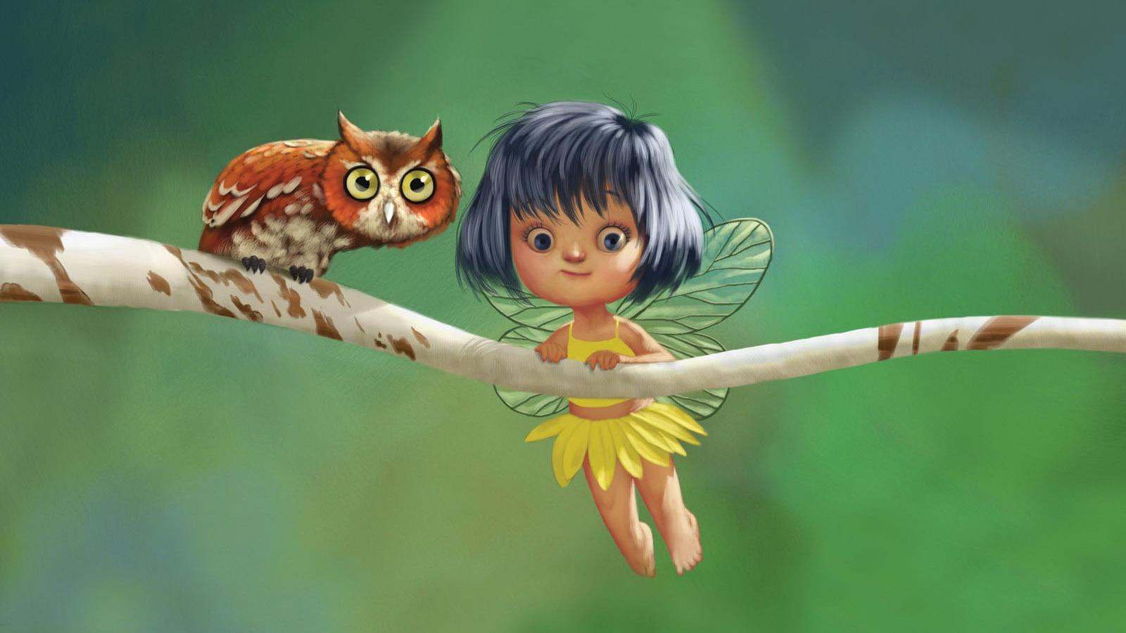 Digital 3d Owl And Fairy Wallpaper HD