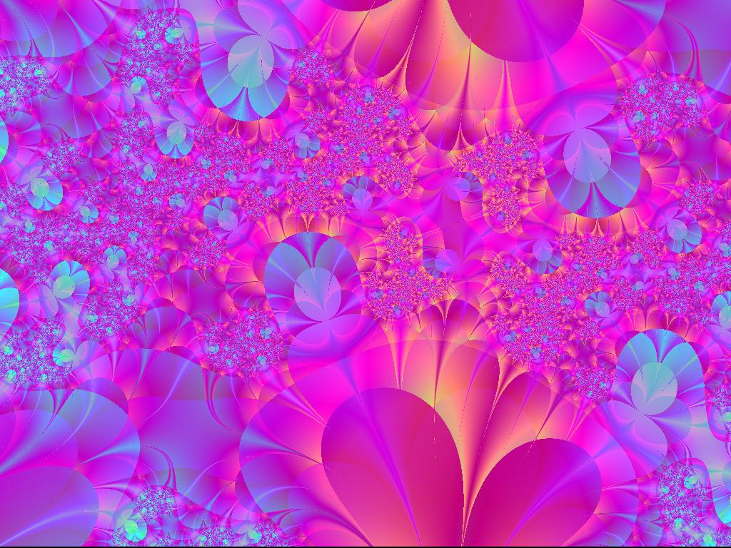 Pink Blue Flower Abstract Wallpaper