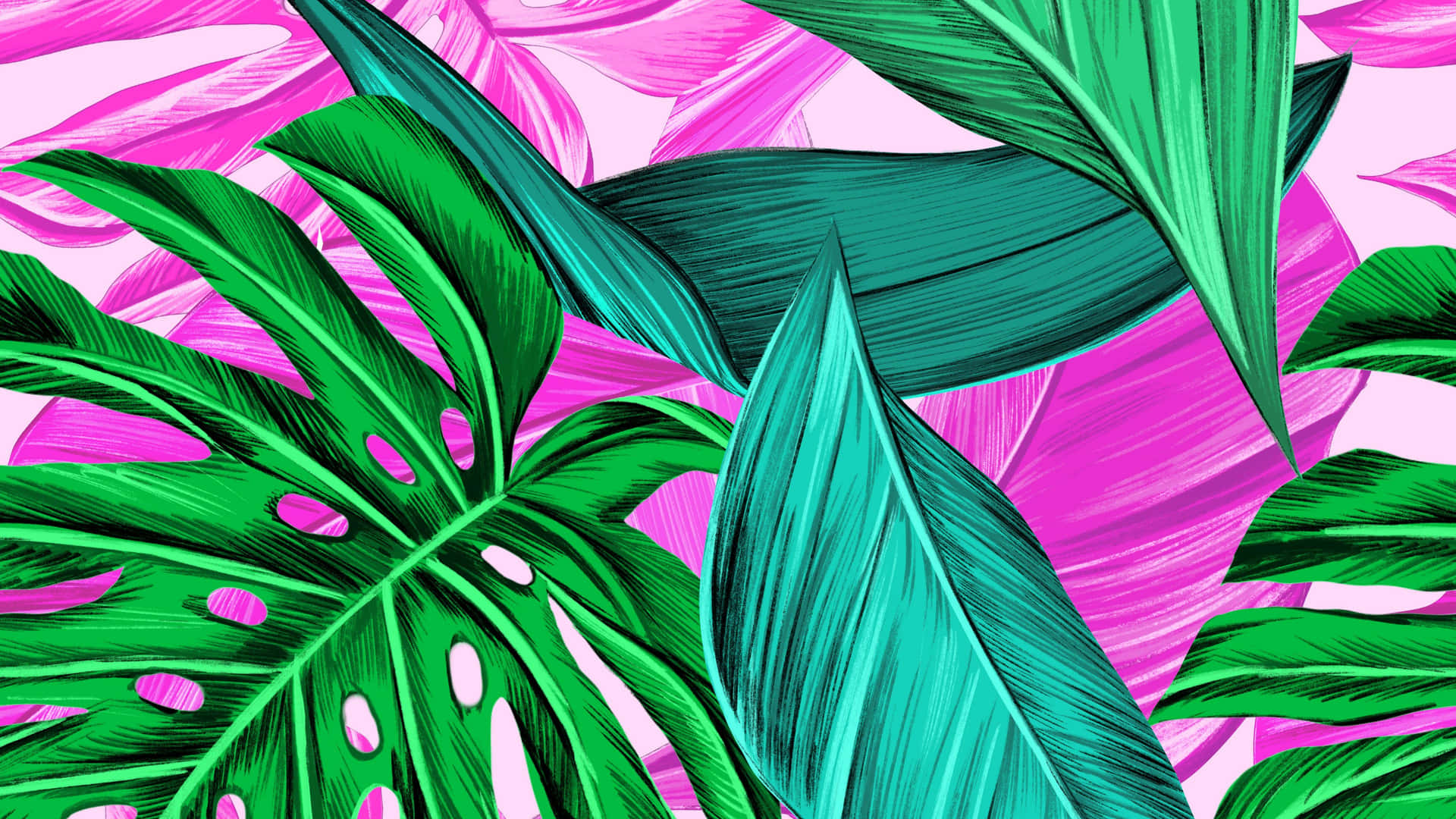 Tropical Leaves Desktop Wallpaper
