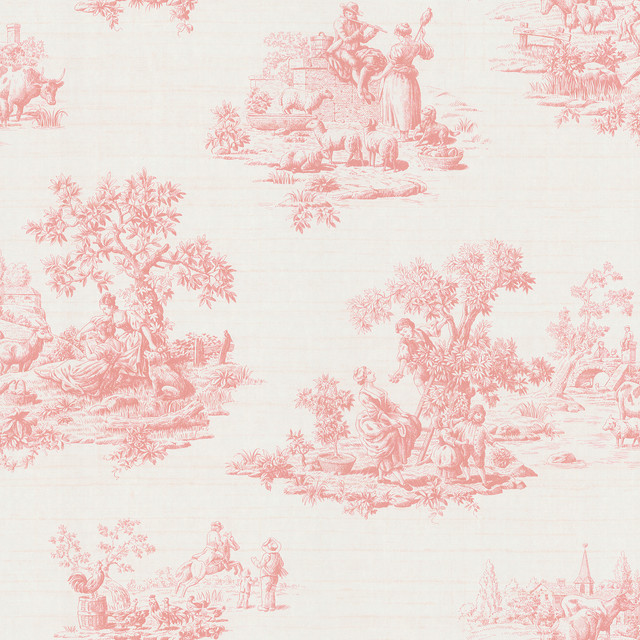 Vintage Toile Wallpaper Contemporary By Overstock