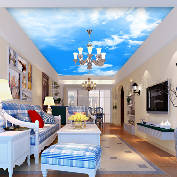 Painting Roof Ceiling Background Sitting Room 3d Wallpaper Blue Sky