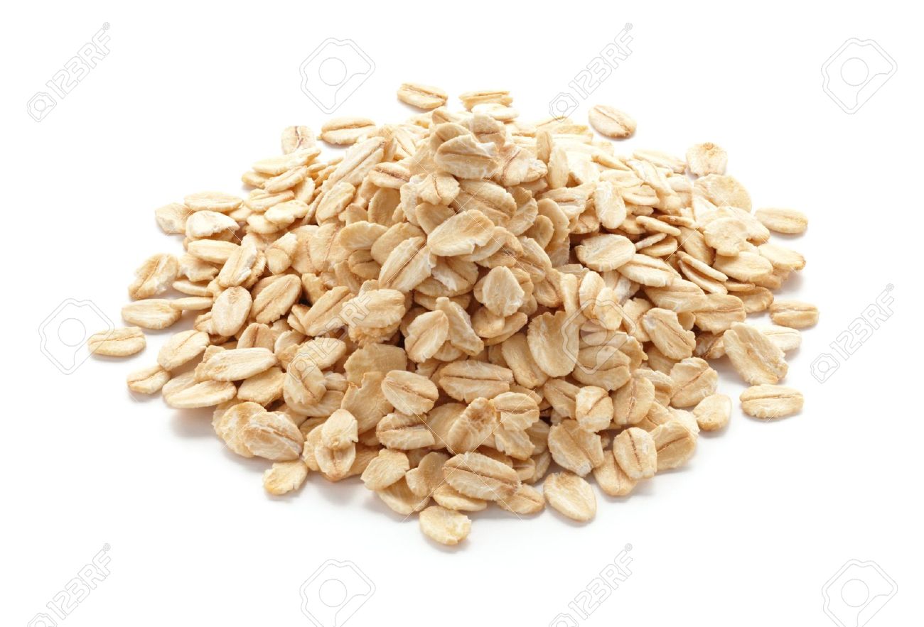 Pile Of Oatmeal Isolated On White Background Stock Photo Picture