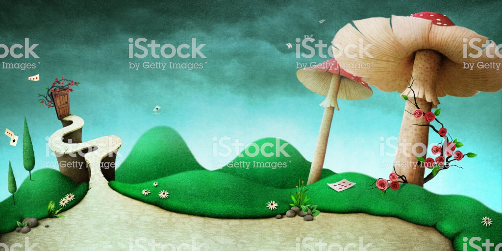 Fantastic Wonderland Background Stock Illustration