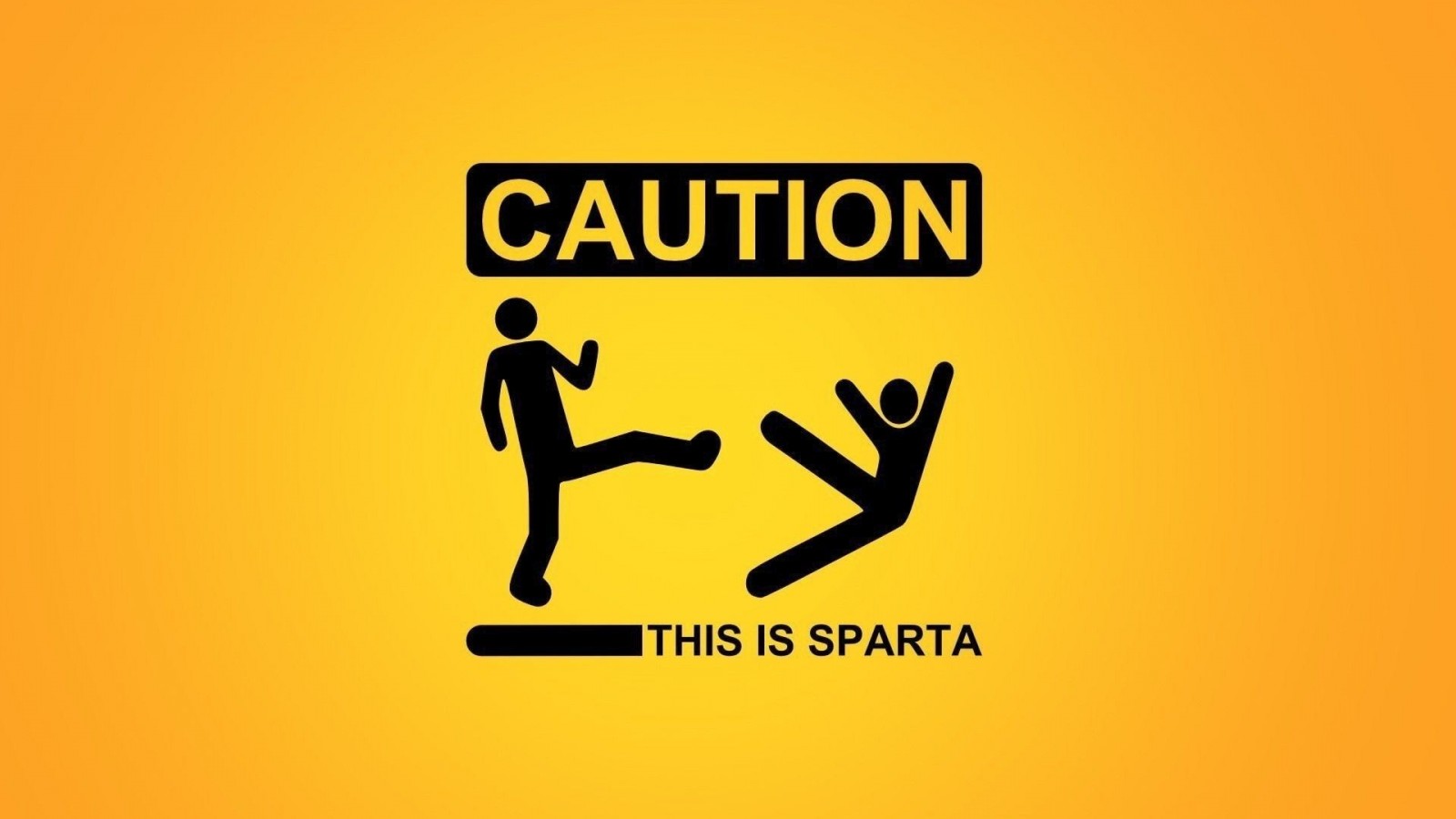 Caution Sign This Is Sparta IwallHD Wallpaper HD