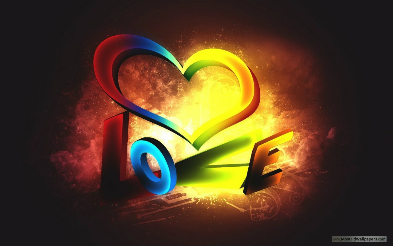 3D Colorful Love Wallpaper Most HD Wallpapers Pictures Desktop 1280x800