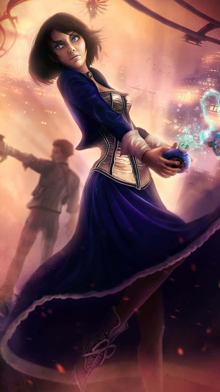 A Vibrant Image Of The 4k Bioshock Game On An iPhone Wallpaper
