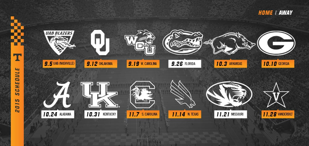 Vols Release 2015 Football Schedule   University of Tennessee Official