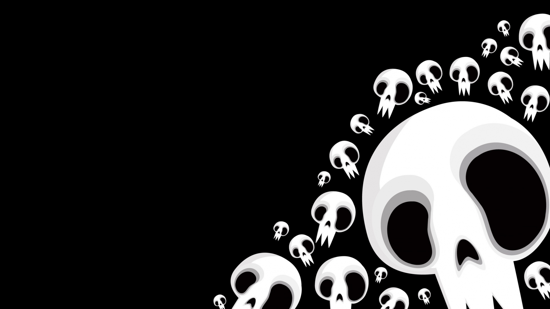 Wallpaper Skull Black White Drawing Full Hd 1080p