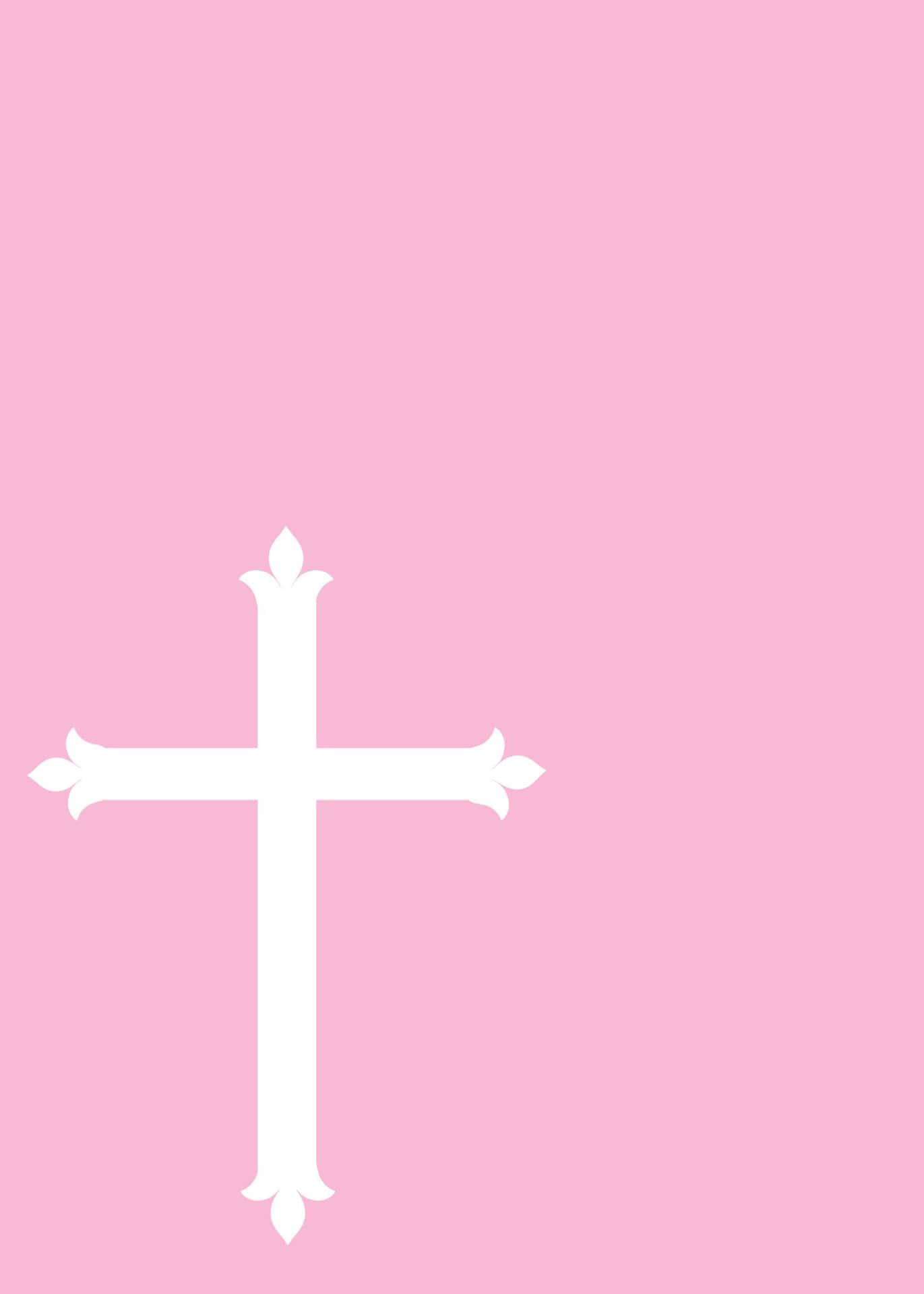 A Shining Pink Cross Representing Hope Wallpaper