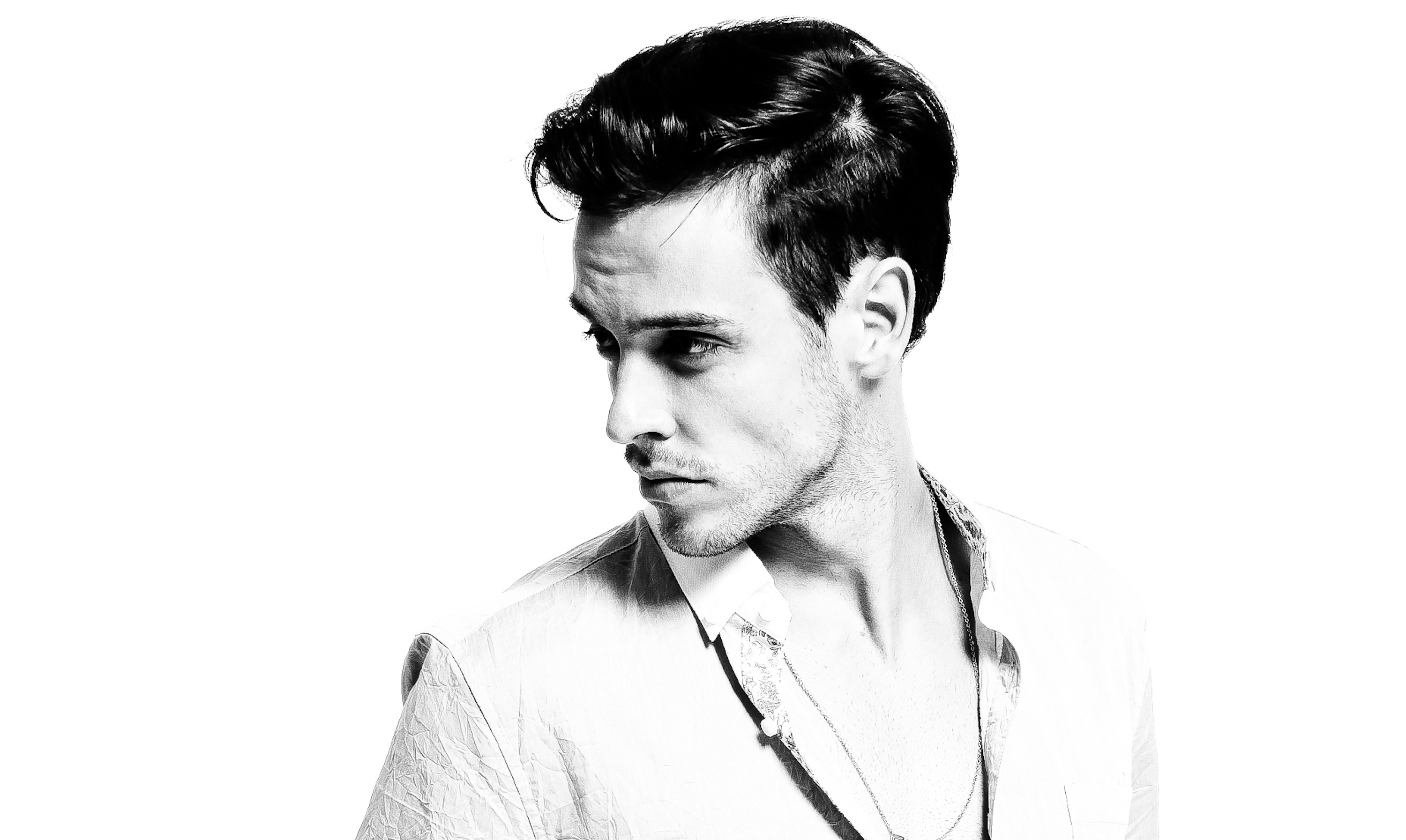 Black White Man Model HD Wallpaper
