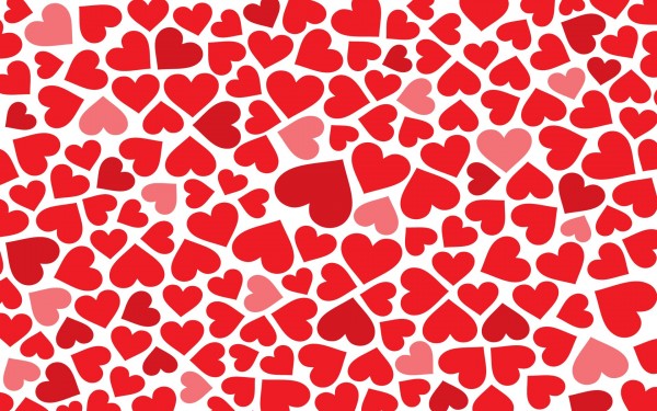 Red And Pink Hearts Widescreen Wallpaper Wide