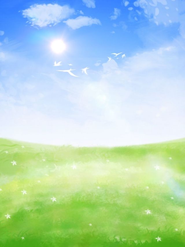 Dibujado A Mano Fondo De Dibujos Animados Cielo Azul Nubes Blancas