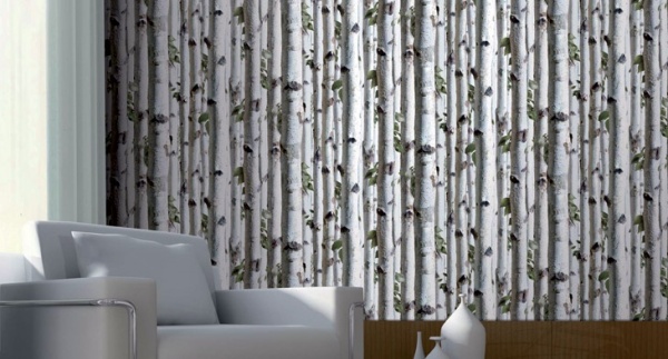Koziel Birch Tree Trompe loeil wallpaper by Couture Dco