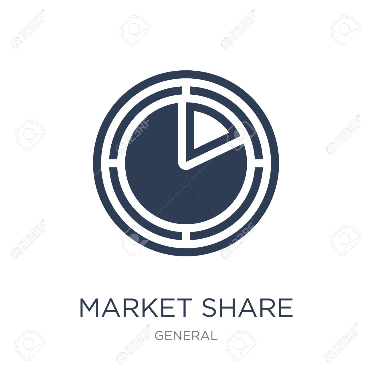 Market Share Icon Trendy Flat Vector On White