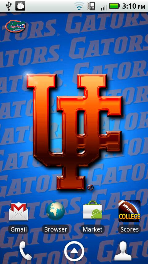 Licensed Florida Gators Revolving Wallpaper App With The Background