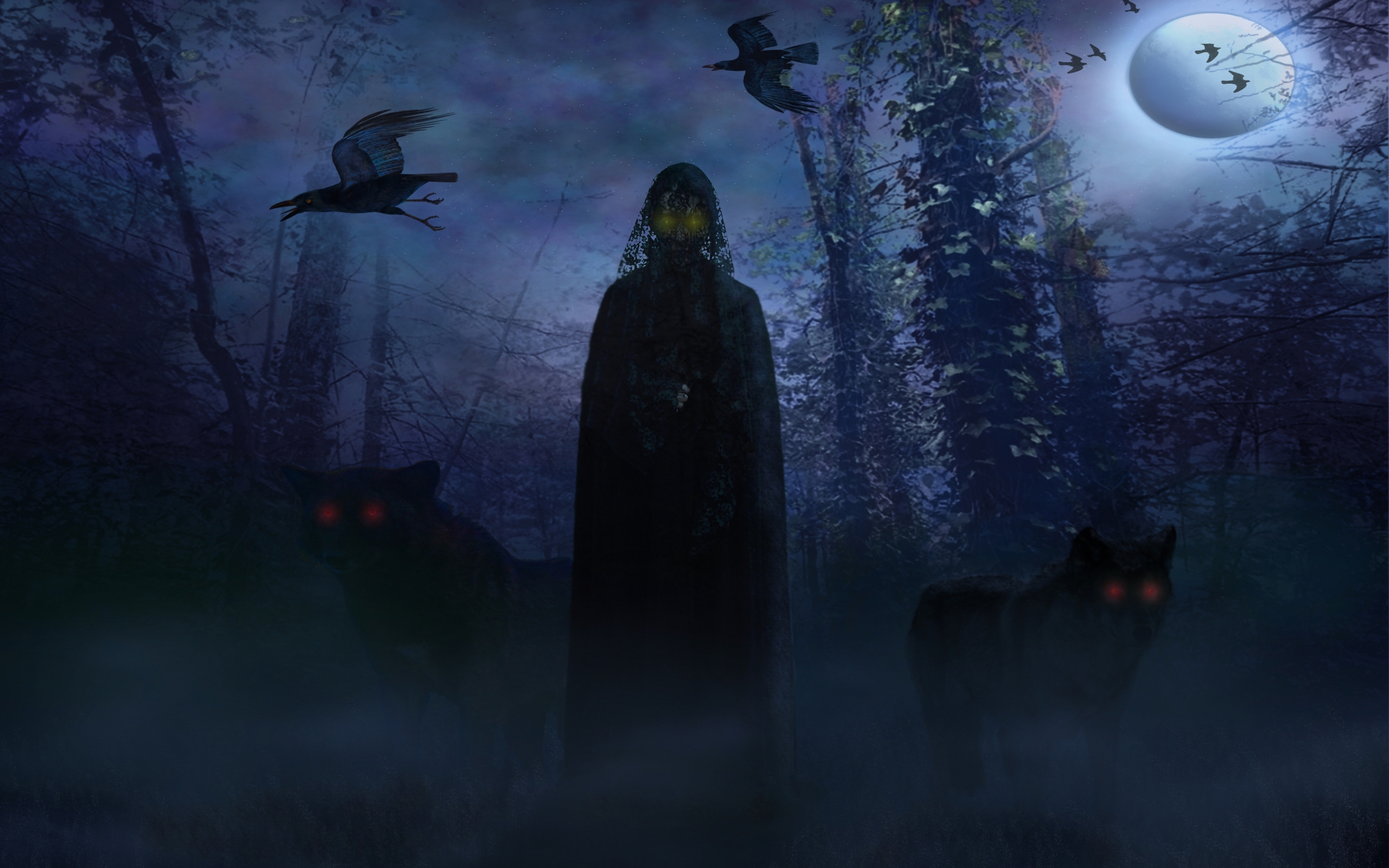 Dark Horror Fantasy Demon Evil Occult Wolf Wallpaper