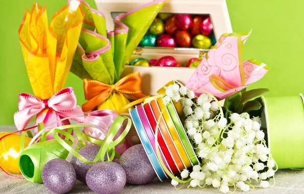Wallpaper Easter Eggs Candy Chocolate Holiday