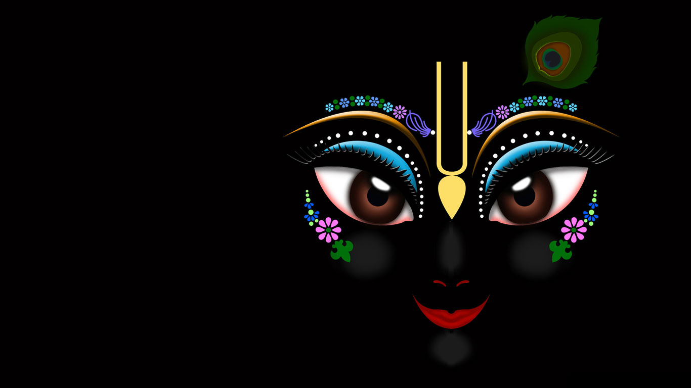 Black Lord Krishna HD Wallpaper