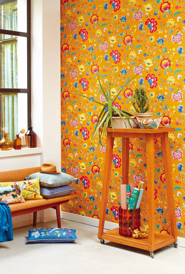 Fifty One Percent Yellow Floral Fancy Wallpaper By Pip Studio
